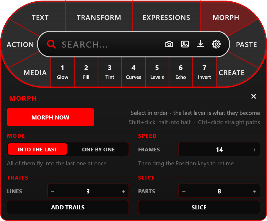 Панель Morph в XTC UltraKit