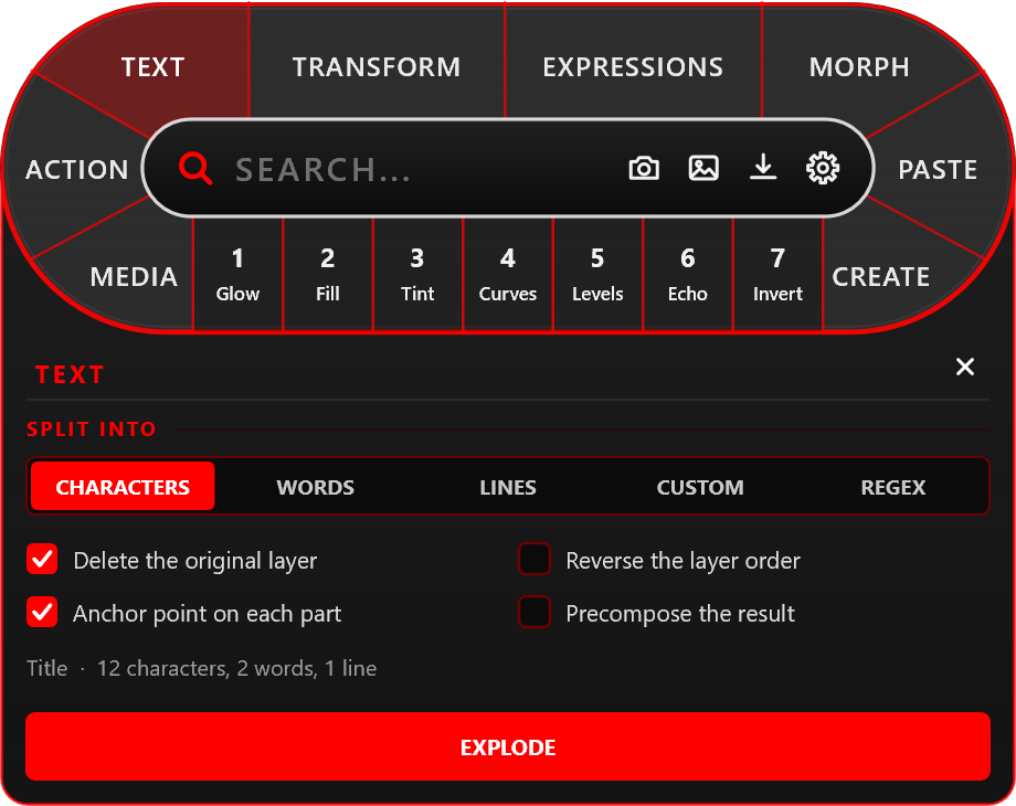 Панель Text в XTC UltraKit